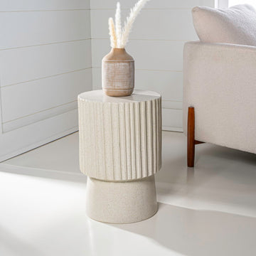 Louisa 19" Modern Art Deco Tambour Accent Table - JONATHAN Y